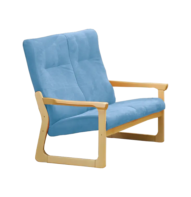 BE - 2 dvojkřeslo, koženka ROXA 5.08 - koženka světle modrá